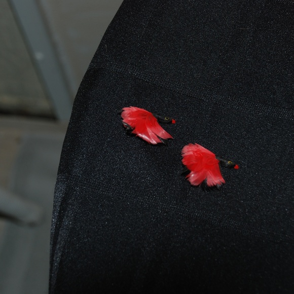 Two Bird Pins with Feathers - Picture 1 of 7